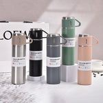 Stainless Steel Vacuum Flask Set 500ml Double Wall Thermos Set Vacuum Flask Gift Set With Double Lids Imported Quality