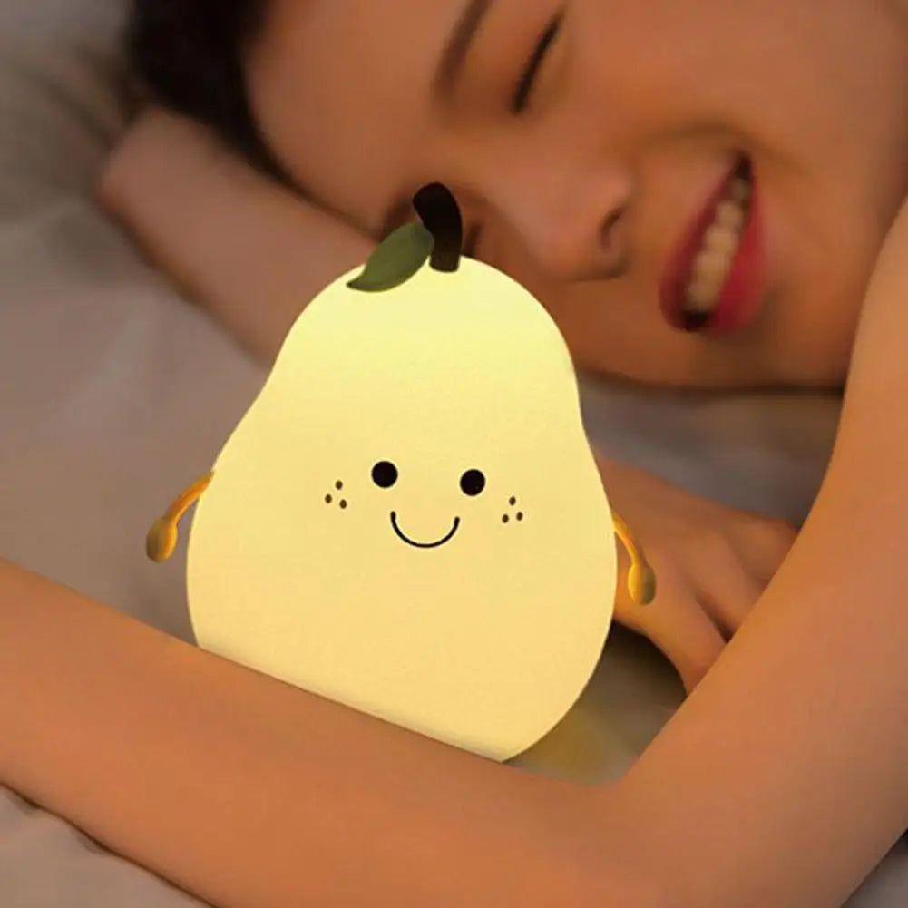 USB Rechargeable Cute Pear Silicon LED Lamp Light