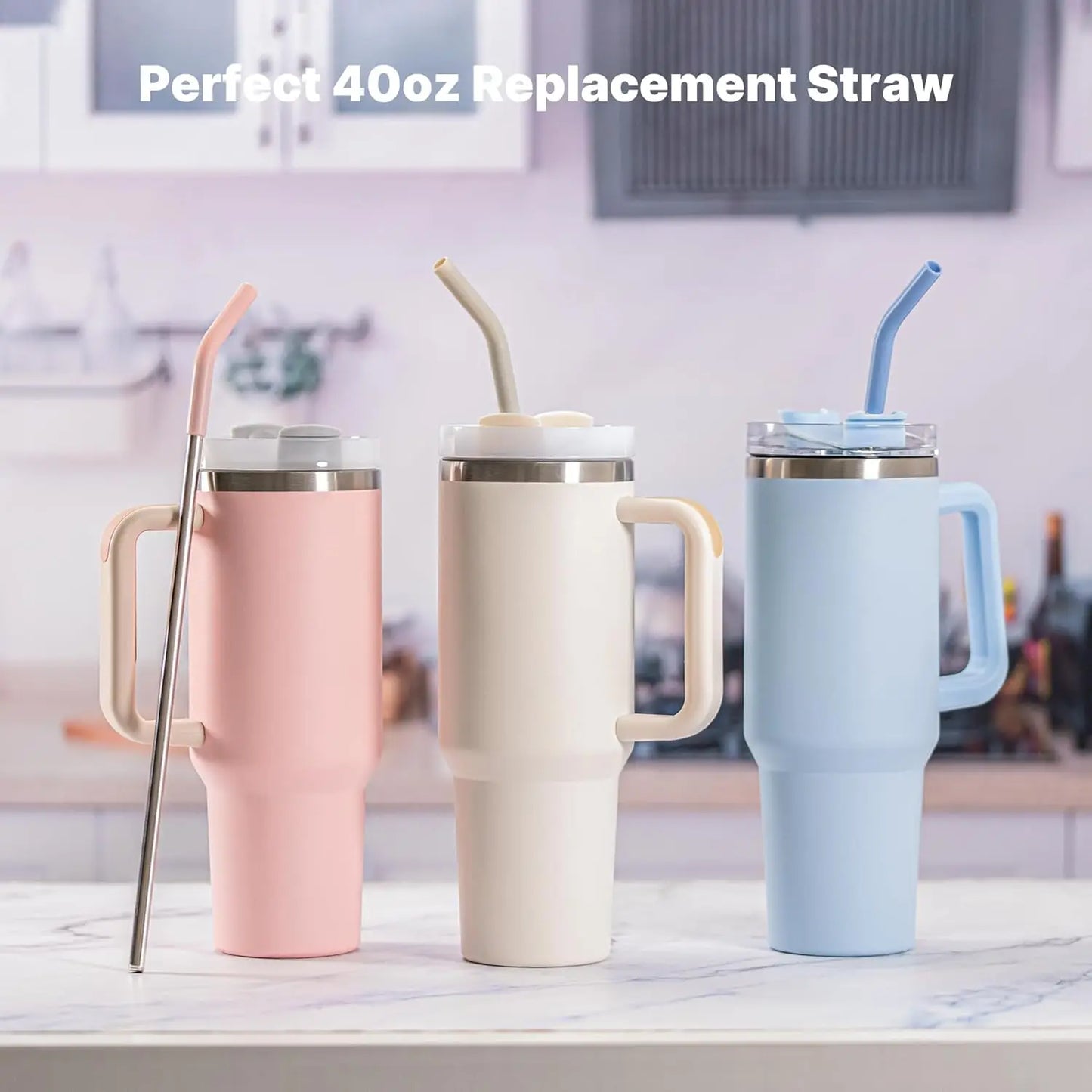 Silicone Straw Cover Reusable For Stanley Tumbler Glass