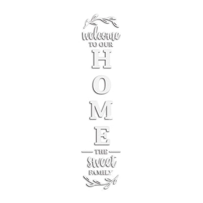 3D Mirrror Wall Sticker Welcome To Our Home The Sweet Family Acrylic Mirror Sticker