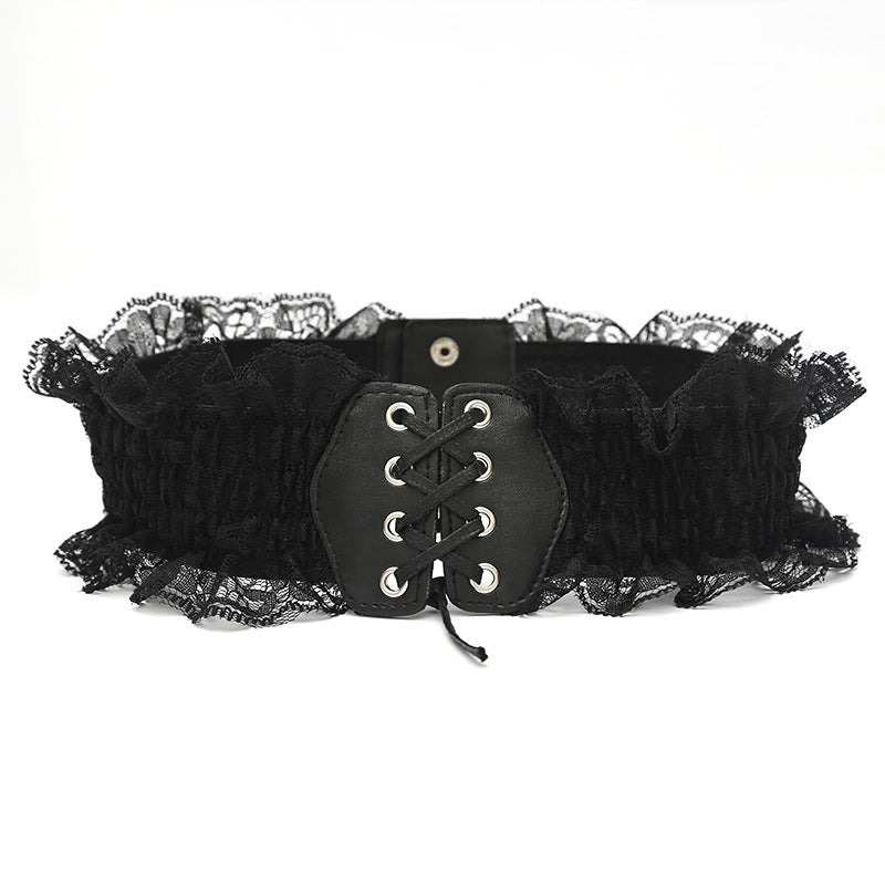 Adjustable Lace Up Wide Waist Corset Belt