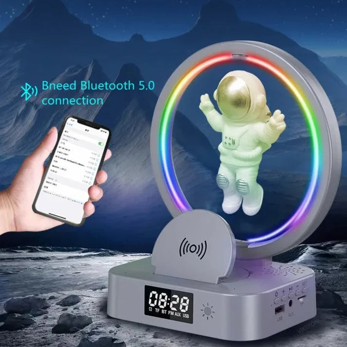 Multifunctional Astronaut Lamp Wireless Charger With Speaker And Digital Clock