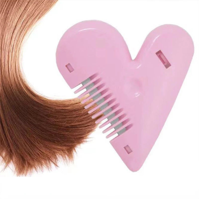 Children Heart Shaped Mini Hair Comb Layer Shaper Cutting Plastic Comb Razor Blades