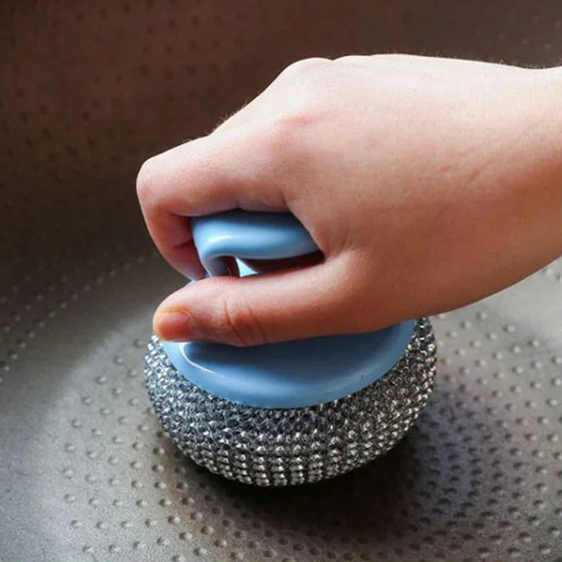 Strong Stainless Steel Wire Ball Cleaning Scrubber Sponge Brush