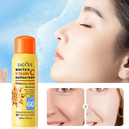 Sadoer Whiten Vitamin C Sunscreen SPF60 Waterproof Sunblock Spray