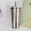 Stainless Steel Starbuck Embossed Logo Tumbler With Straw