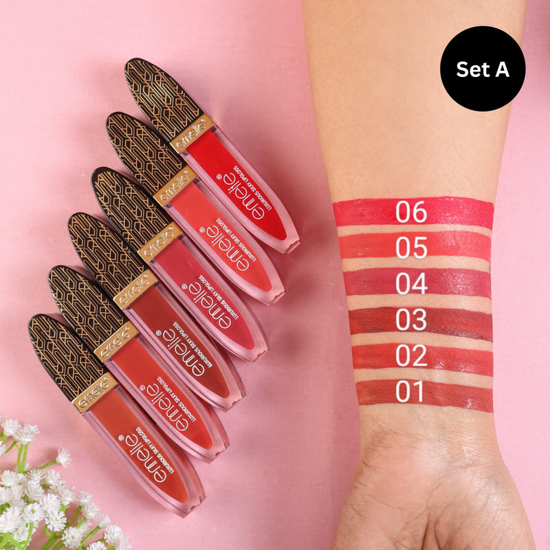 Emelie Lux Silk Shine Lipgloss Pack of 6
