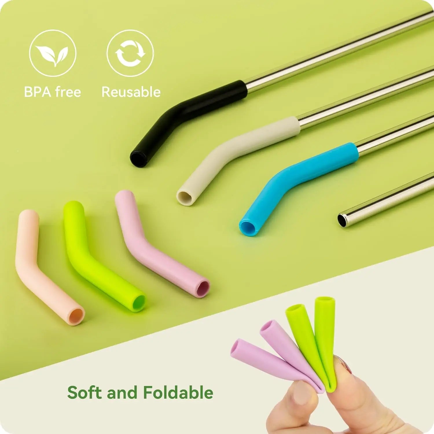 Silicone Straw Cover Reusable For Stanley Tumbler Glass