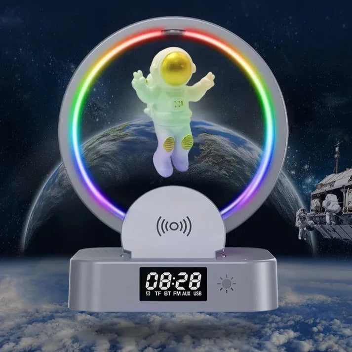 Multifunctional Astronaut Lamp Wireless Charger With Speaker And Digital Clock