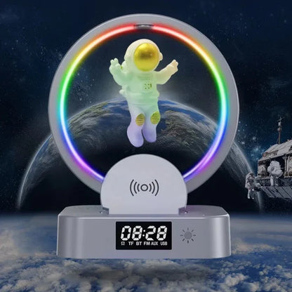 Multifunctional Astronaut Lamp Wireless Charger With Speaker And Digital Clock