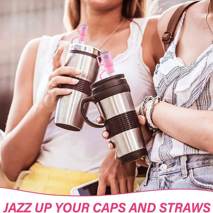 Silicone Straw Cover Caps Compatible For Stanley Cup Reusable Straw Tip Covers Drinking Straws For Tumbler