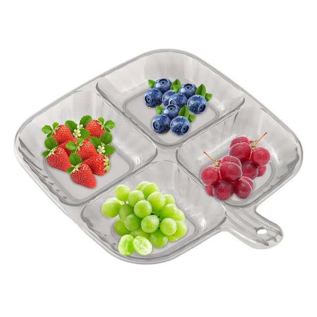 Multifunctional 4 Portion Divided Plate Serving Tray