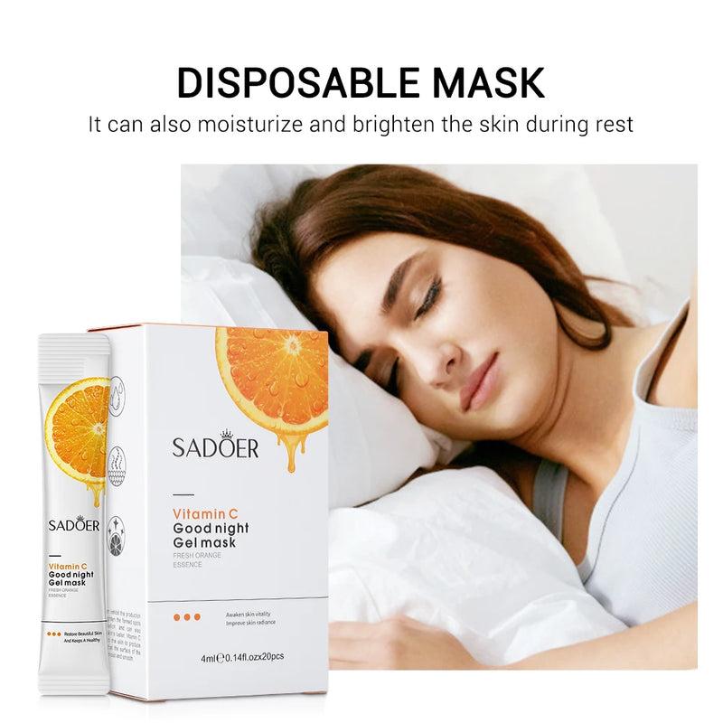 SADOER Vitamin C Good Night Gel Mask Pack of 20 Pcs