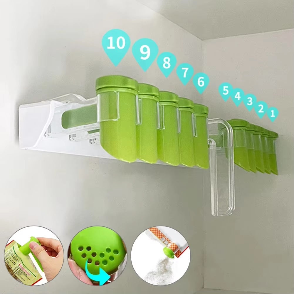 Wall-Mounted Spice Bag Holder Set 10clips Without Pouch