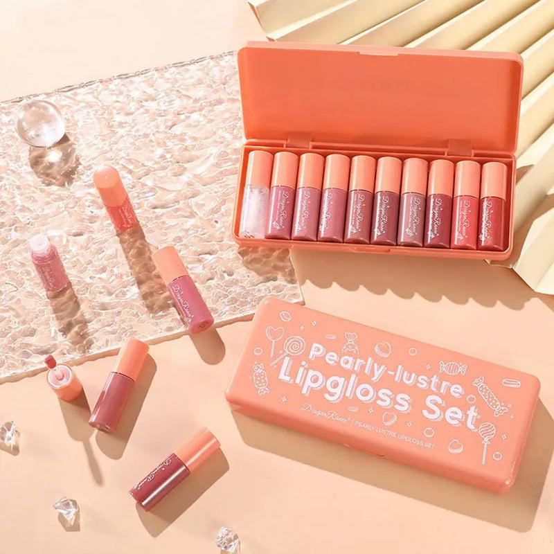 Dragon Ranee Pearly Lustre Lip Gloss 10pcs Set