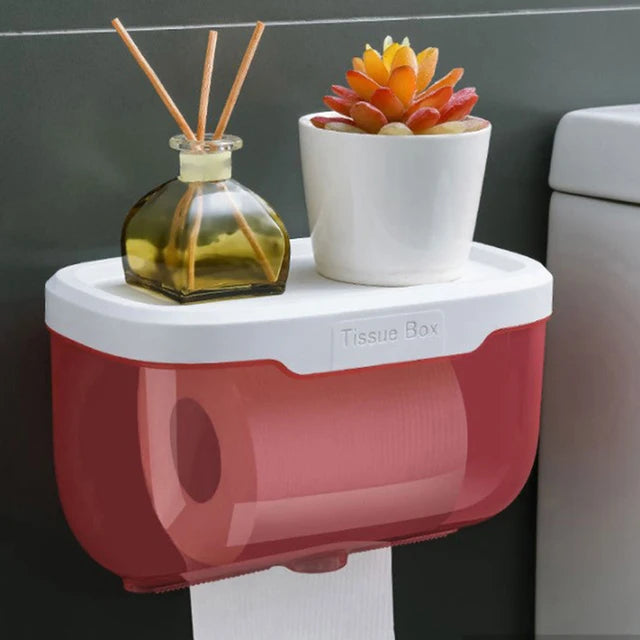 Wall Mount Bathroom Tissue Storage Box Holder Waterproof