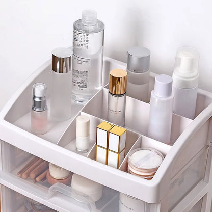 Multipurpose 3 Clear Drawers Makeup Cosmetic Countertop Organizer Storage Box