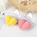 2in1 Cute Makeup Blender Puff Sponges Set With Heart Shape Box