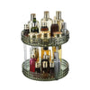 Crystal Clear Diamond Cut Acrylic 2 Layer Rotating Makeup Organizer