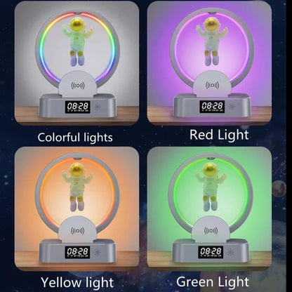 Multifunctional Astronaut Lamp Wireless Charger With Speaker And Digital Clock