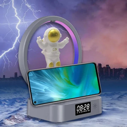 Multifunctional Astronaut Lamp Wireless Charger With Speaker And Digital Clock