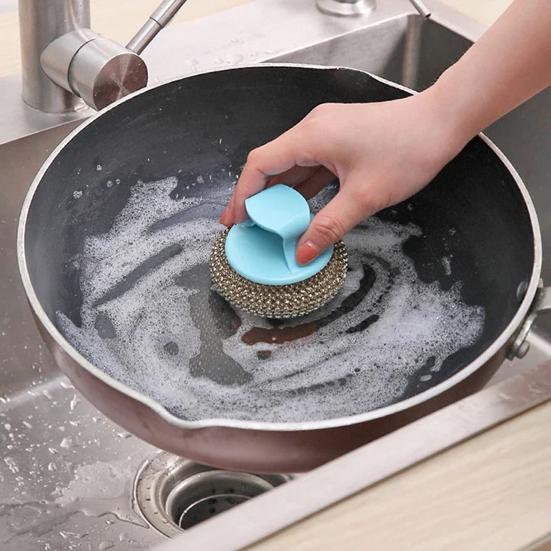 Strong Stainless Steel Wire Ball Cleaning Scrubber Sponge Brush