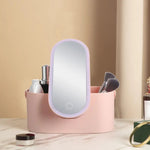 Travel Makeup Case Cosmetics Organizer With LED Light Mirror Cosmetic Box