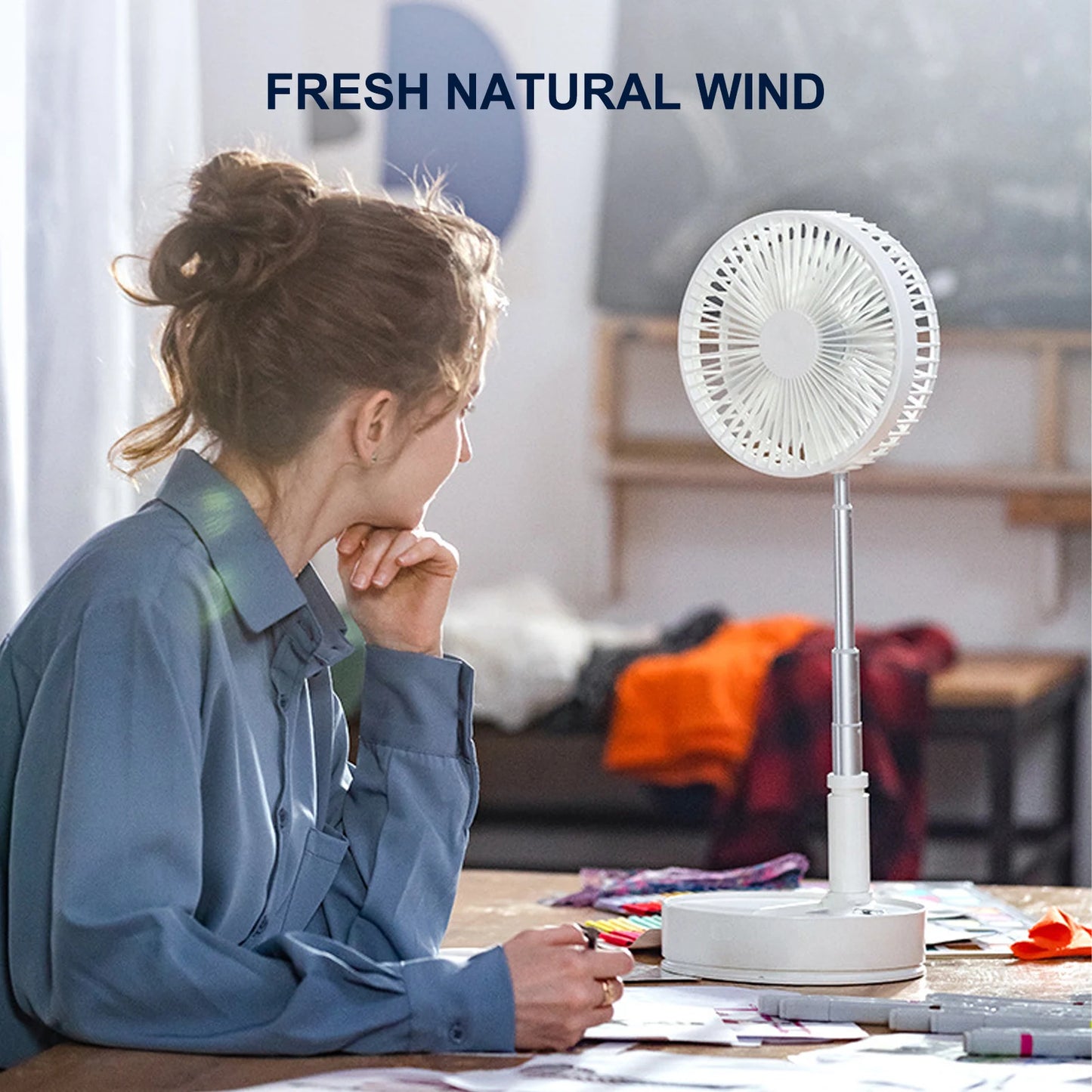 USB Rechargeable Portable And Foldable Mini Desk Fan Low Noise