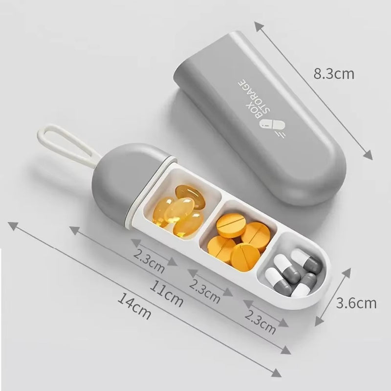 Portable Mini 3 Compartment Medicine Box Pill Case Organizer