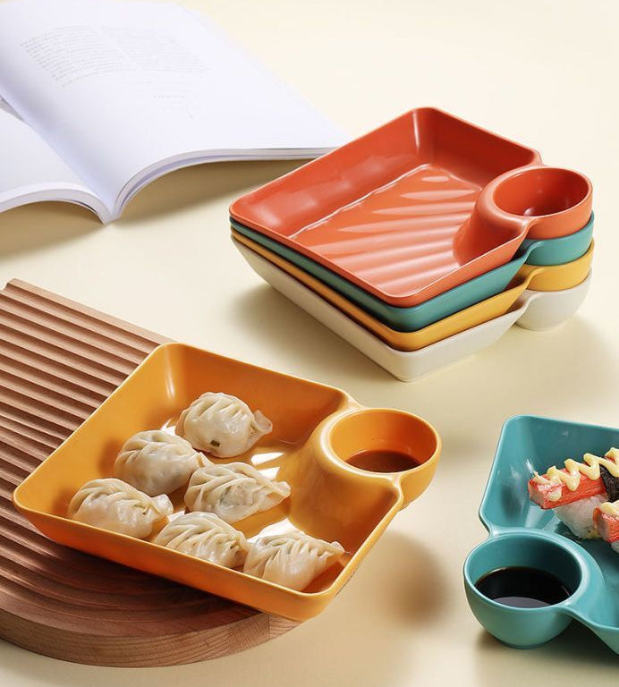 Square Dumpling 3Pcs Plate Set