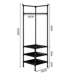 Multifunctional Space Efficient Wardrobe Corner Storage Rack Shelves Shoe Storage Clothes Hanging Organizer