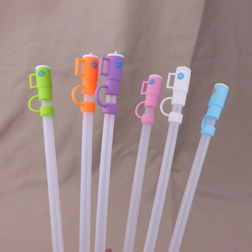 Silicone Straw Cover Caps Compatible For Stanley Cup Reusable Straw Tip Covers Drinking Straws For Tumbler