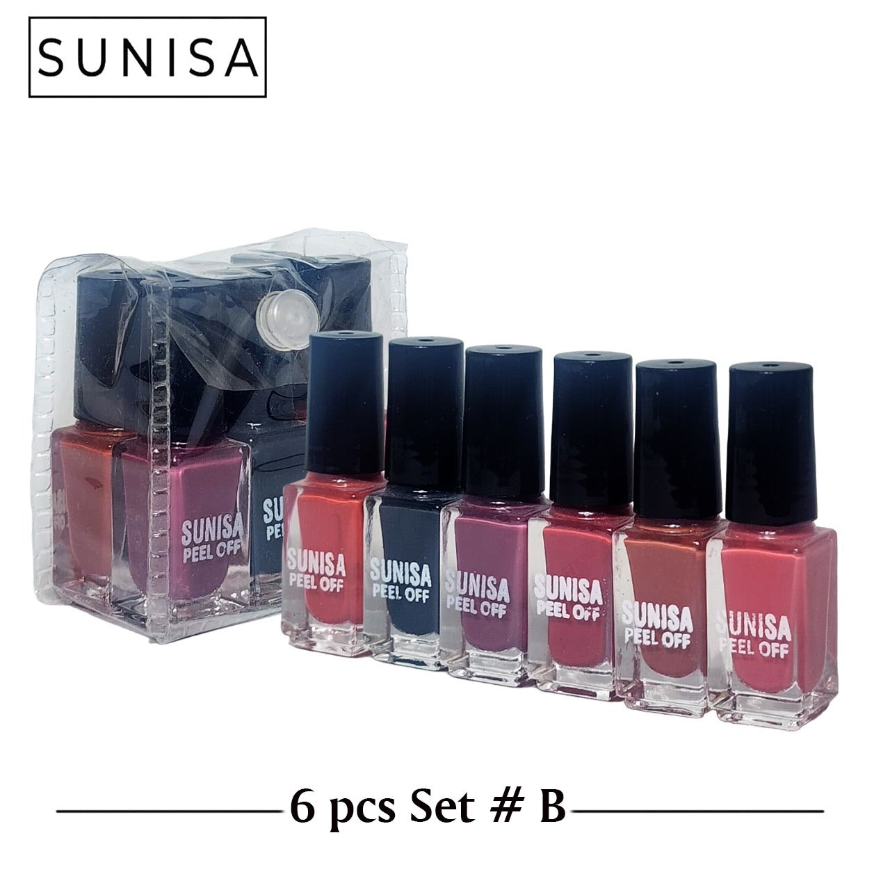 SUNISA Peel Off Nail Polish Pack Of 6