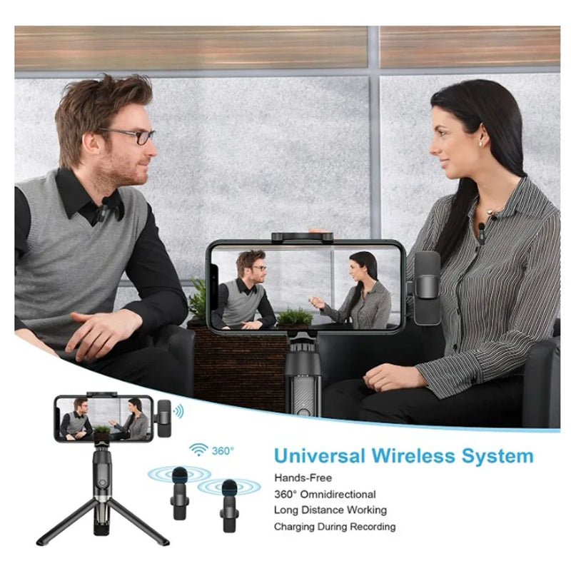 Universal K8 Wireless Microphone Portable Lavalier For Vlogging, Live Show, Interview