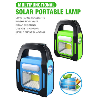 LED Solar Handheld Light Camping Lantern Multifunctional USB Charging Night Fishing Torch