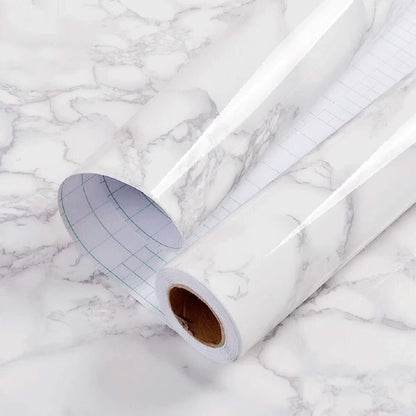 White Marble Design Self Adhesive Kitchen Marble Wallpaper Wall Sticker