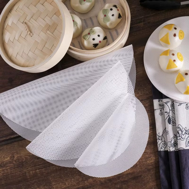 Round Steamer Mesh Pad for Buns Dumplings Dim Sum Pack Of 3