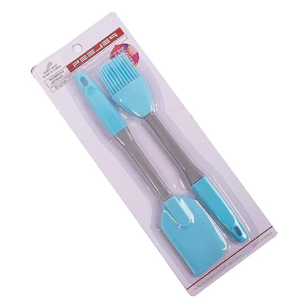 Silicon Spatula And Brush For Kitchen Set Of 2 Pieces