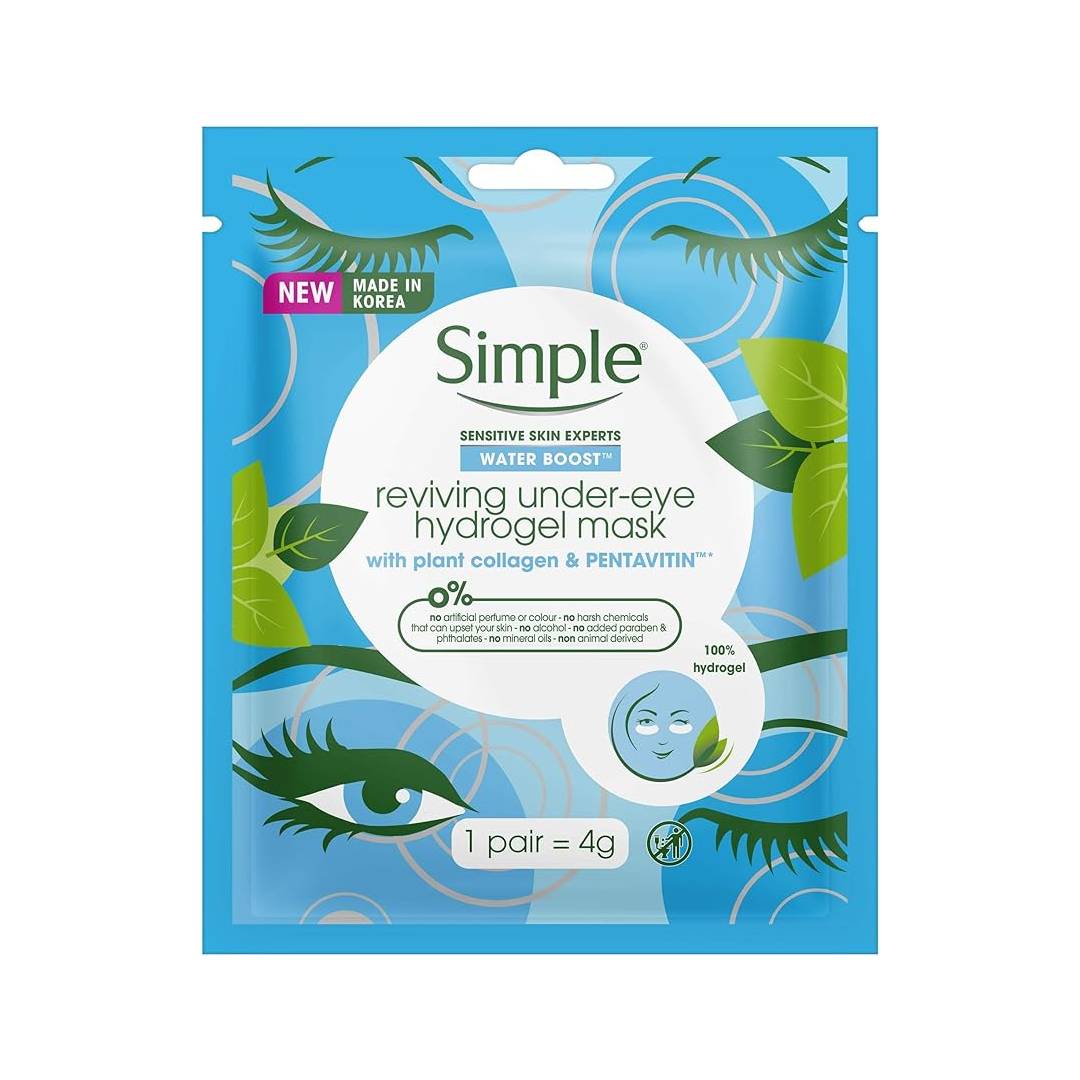 Simple Water Boost Reviving Under Eye Hydrogel Mask With Plant Collagen And Pentavitin