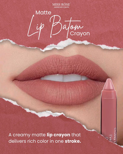 Miss Rose Matte Lip Color Crayon Set (6 Shades)