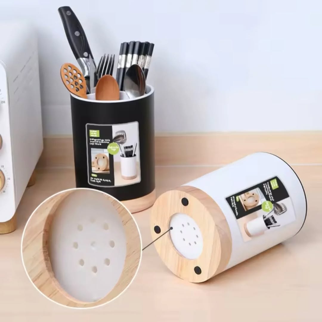 Kitchen Utensil Holder Cutlery Holder With 3 Compartments