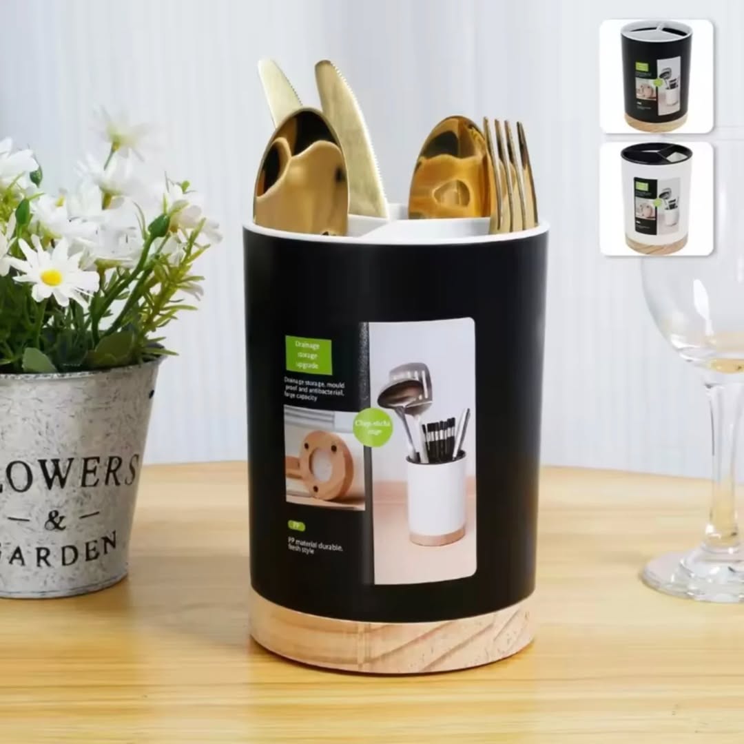 Kitchen Utensil Holder Cutlery Holder With 3 Compartments