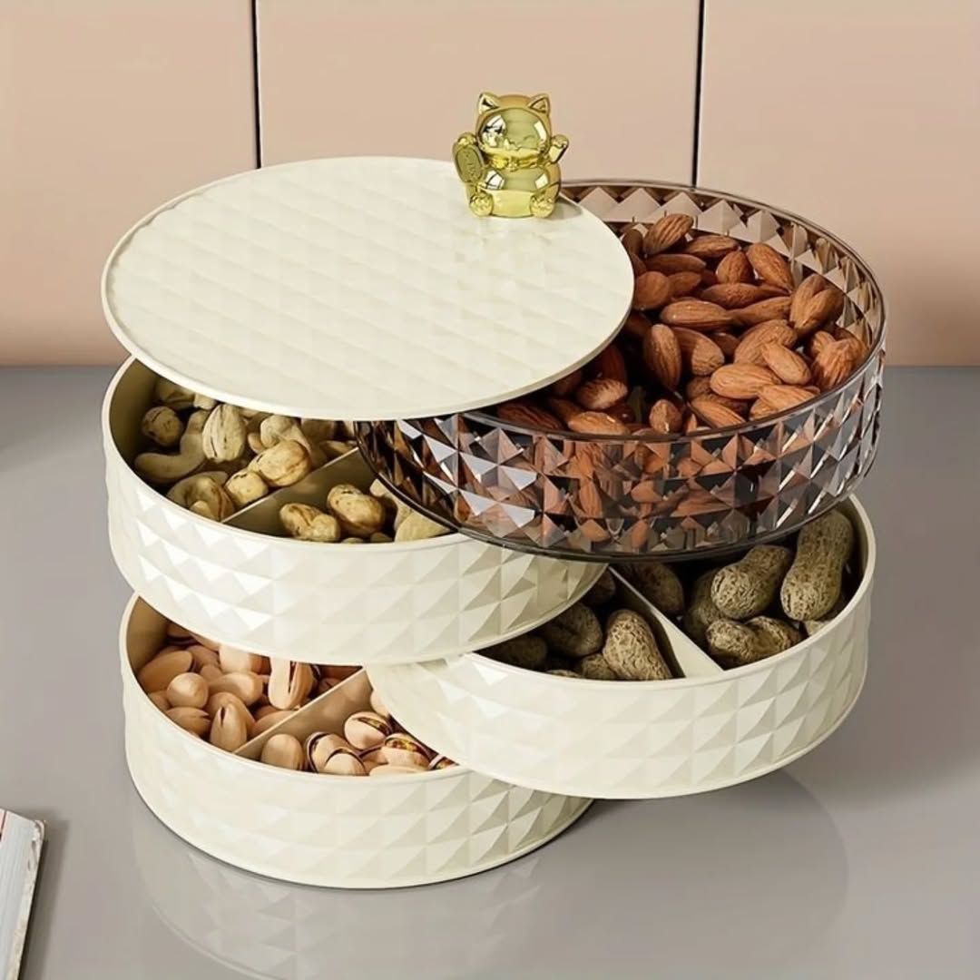 360 Rotating 4 Layer Desktop Jewelry Storage Box Organizer