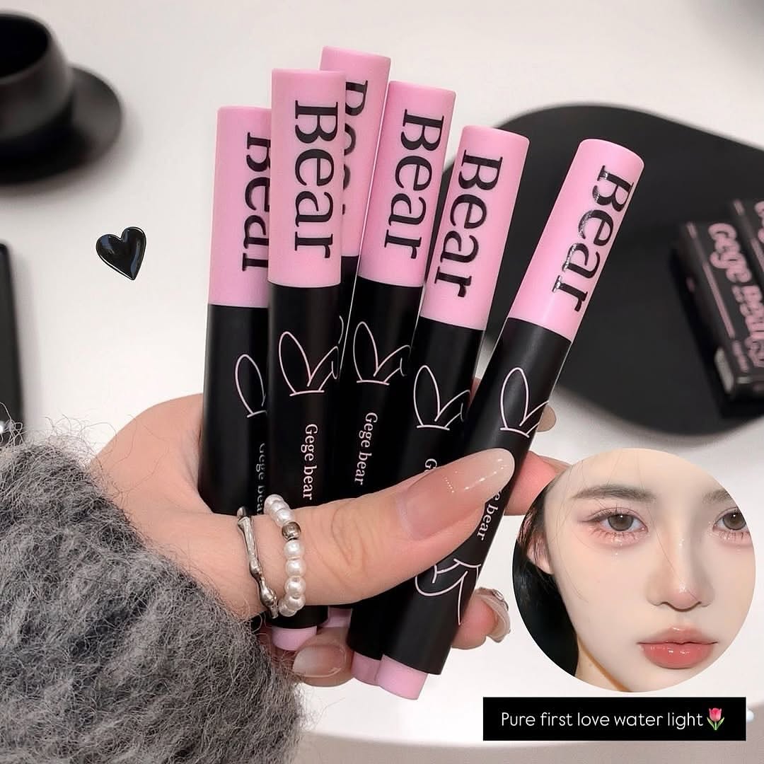 Gege Bear Heart Shape Magic Pen Moisturizing Solid Lip Gloss Lipstick 6Pcs Set