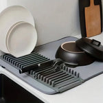 Multipurpose Water Resistant Dish Drying Matt With Dish Stand