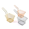 Stainless Steel Mini Square Fry Basket French Fries Holder Fried Food Table Serving