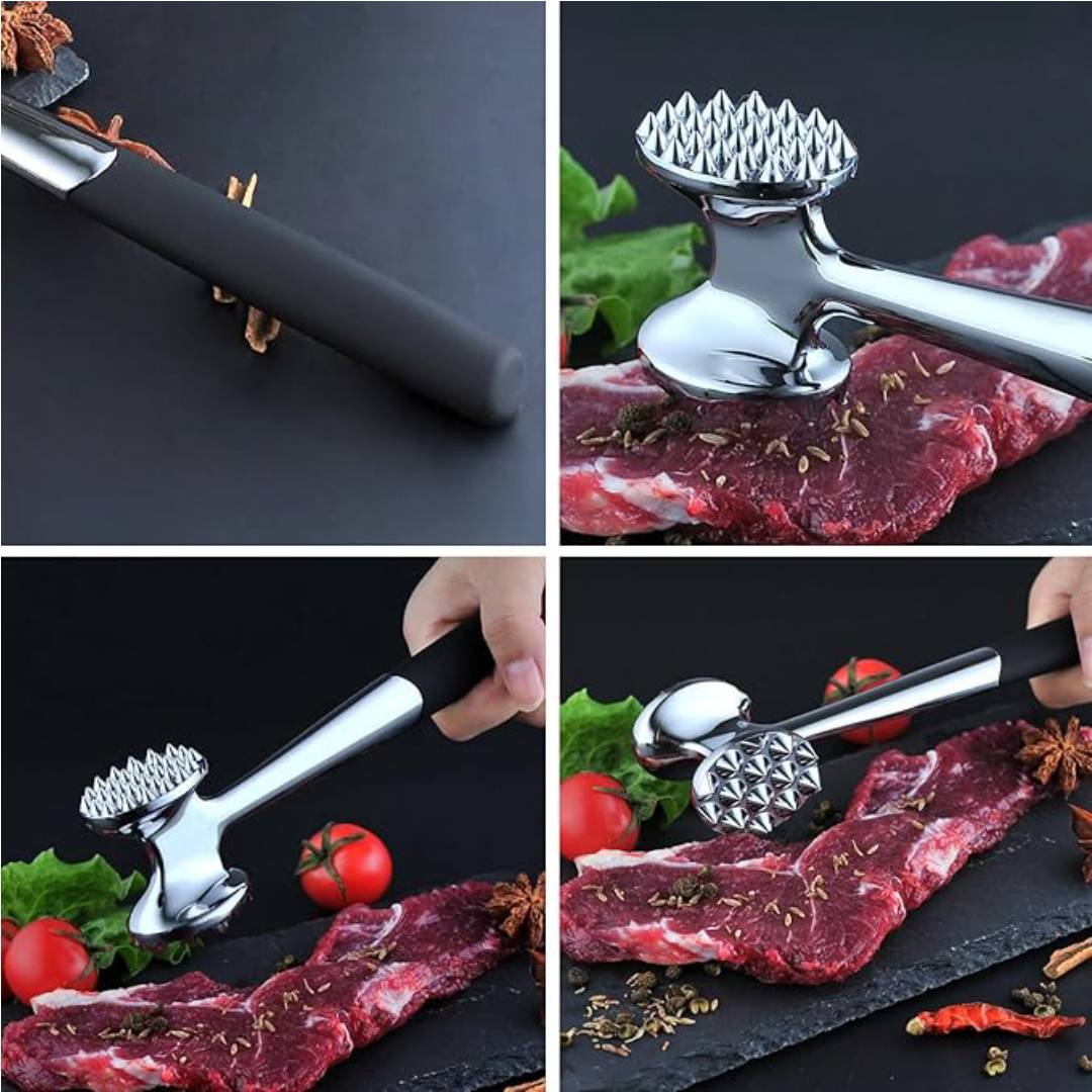 Stainless Steel Double Sided Meat Hammer Mallet With Non-Slip Handle