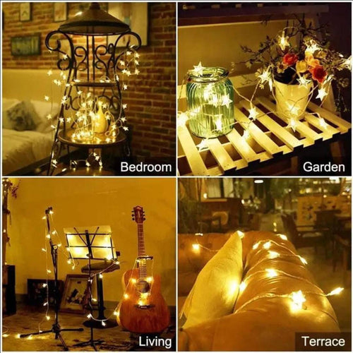 Star Shaped Led Fairy String Lights 20 Bulb