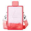 Cute Energy Light Rectangular Water Bottle With Adjustable Shoulder Strap