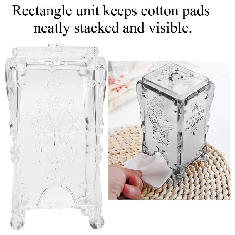 Transparent Acrylic Cotton Pad Nails Storage Box Napkins Container Organizer